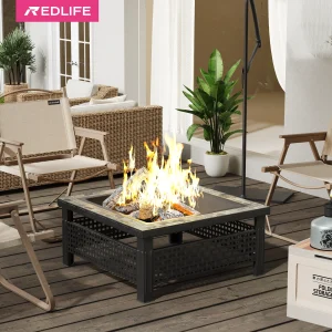 30" Outdoor Square Fire Pit Table